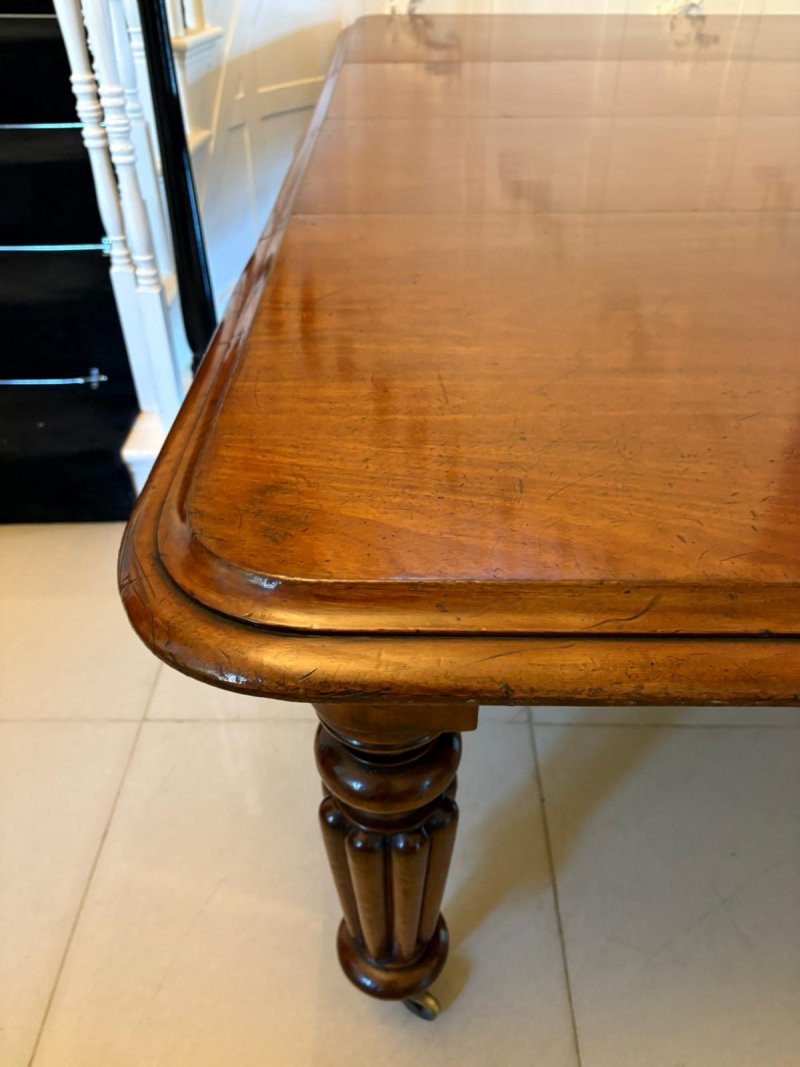 Antique Victorian Quality Mahogany 10/12 Seater Extending Dining Table - Image 10